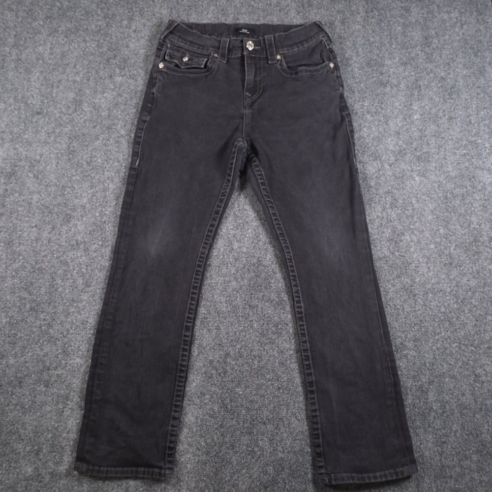 True Religion Ricky Jeans Mens 30x28 Black Flap Pockets Relaxed Straight
